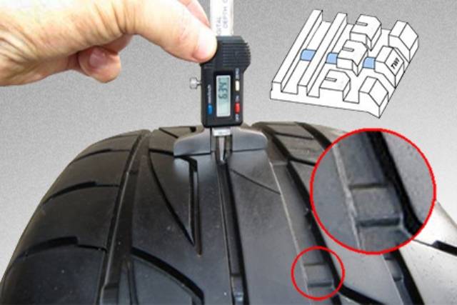 Глубина протектора зимних шин легковых автомобилей: минимально допустимая остаточная высота резины