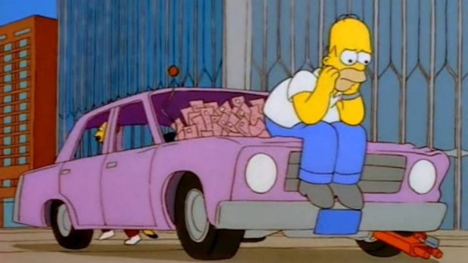 Cимпсономания: пять жутких автомобилей, которые мог придумать только гомер симпсон. реальные прототипы машин из «симпсонов»&nbsp гомер симпсон сидит на машине