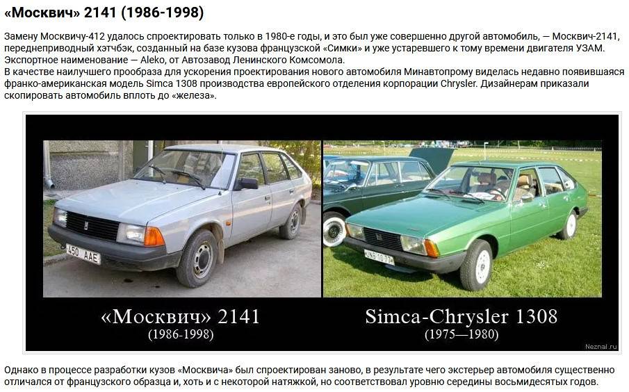 Ах, алеко: вспоминаем факты и развенчиваем мифы про москвич-2141